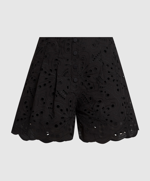 Charo Ruiz Black Gabrielle shorts with broderie embroidery 233500