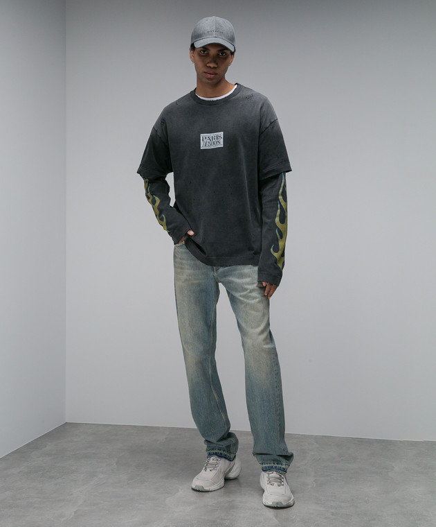 Givenchy - Черный лонгслив с принтом Givenchy Address BM71JW3YGE