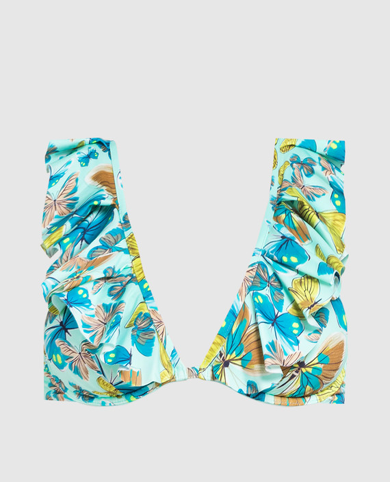 Blue bodice from Lizzy Swimwear in a frilled print