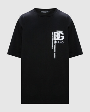 Dolce&Gabbana Чорна футболка з логотипом G8PN9ZG7K0H