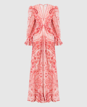 Etro Рожева сукня у візерунок пейслі із шовка D123414683