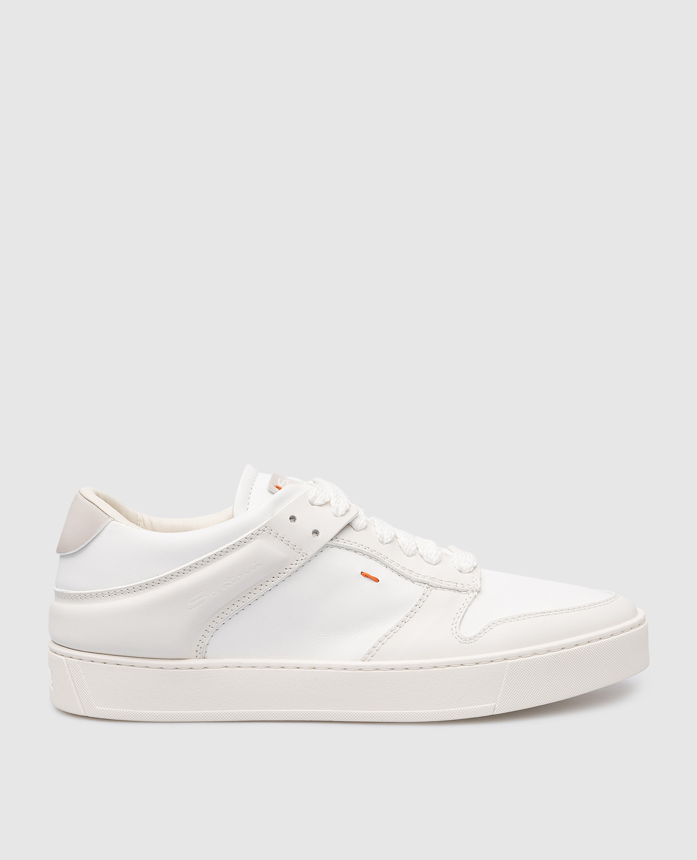 

Белые кожаные сникеры, Белый, Кроссовки