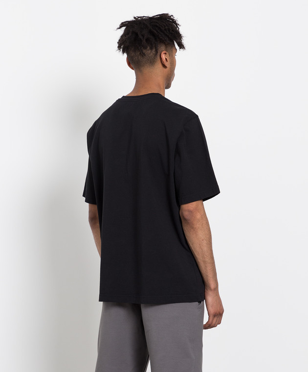 Heron Preston Черная футболка с контрастным принтом HMAA025C99JER002 изображение 4