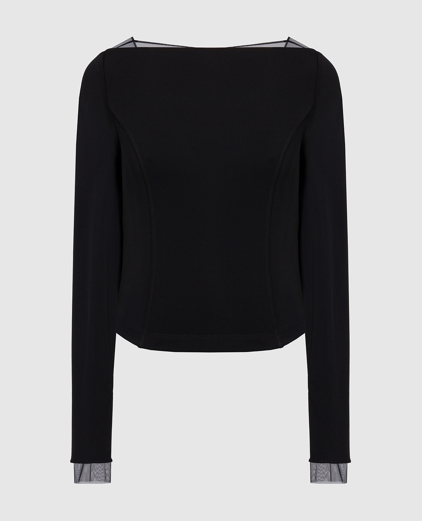 Black Square Neck Long Sleeve Top, WHISTLES