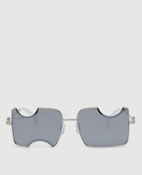 Off-White Сріблясті сонцезахисні окуляри Salvador з фактурним логотипом OERI046F22MET001