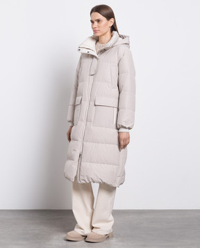 Brunello Cucinelli Серый пуховик с цепочкой мониль MB5749749