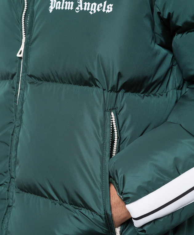 Palm Angels Зеленый пуховик с логотипом PMED019F22FAB001 изображение 5