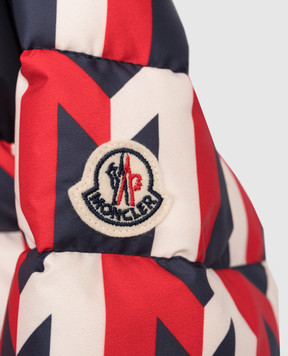 Moncler ENFANT Дитячий синій пуховик в принт монограми логотипа 1A000405972W