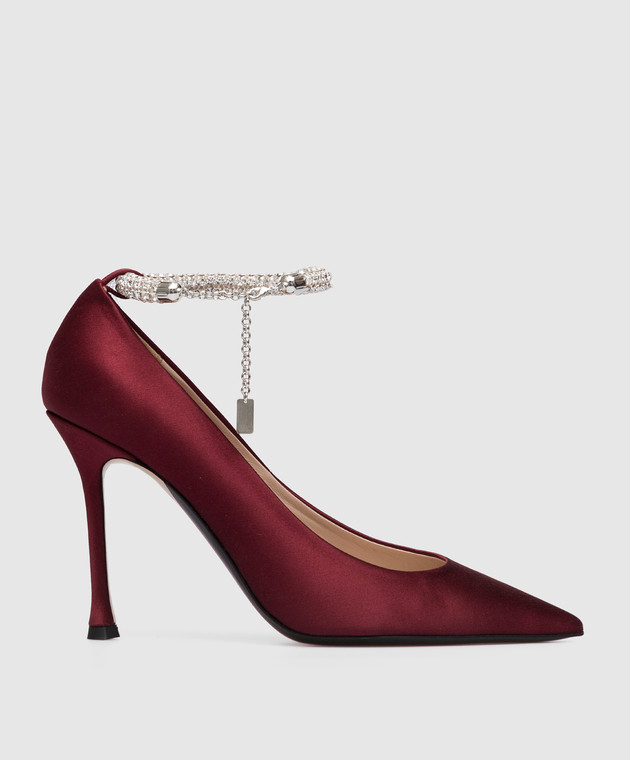 Burgundy hot sale satin pumps