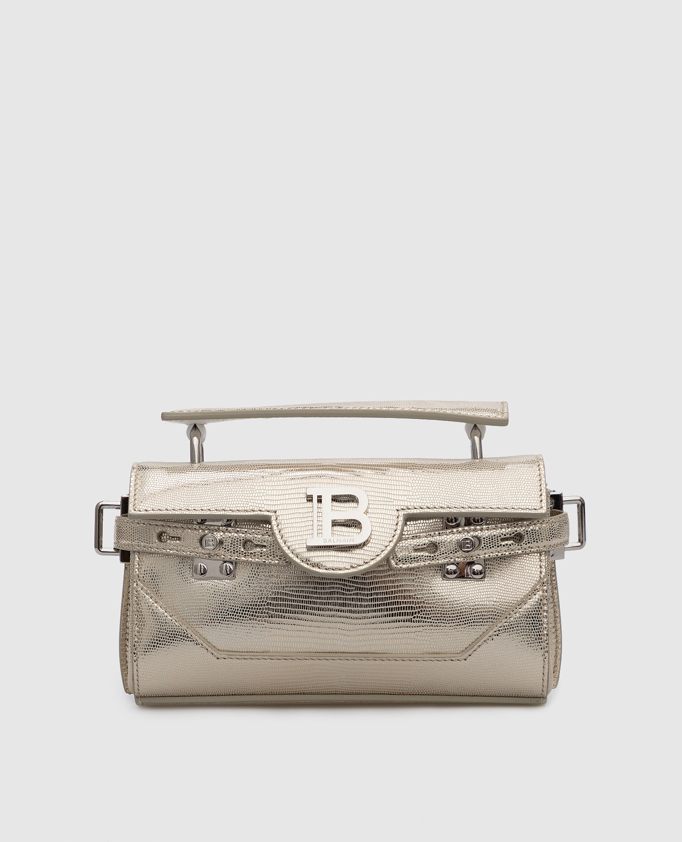 

Золотистая кожаная сумка кросс-боди B-Buzz 19 с монограммой логотипа, Золотистый, Сумки через плечо