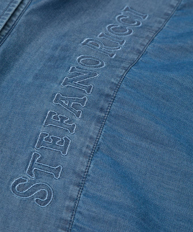 Stefano Ricci Дитяча синя джинсова сорочка YC005766EX1906 зображення 3