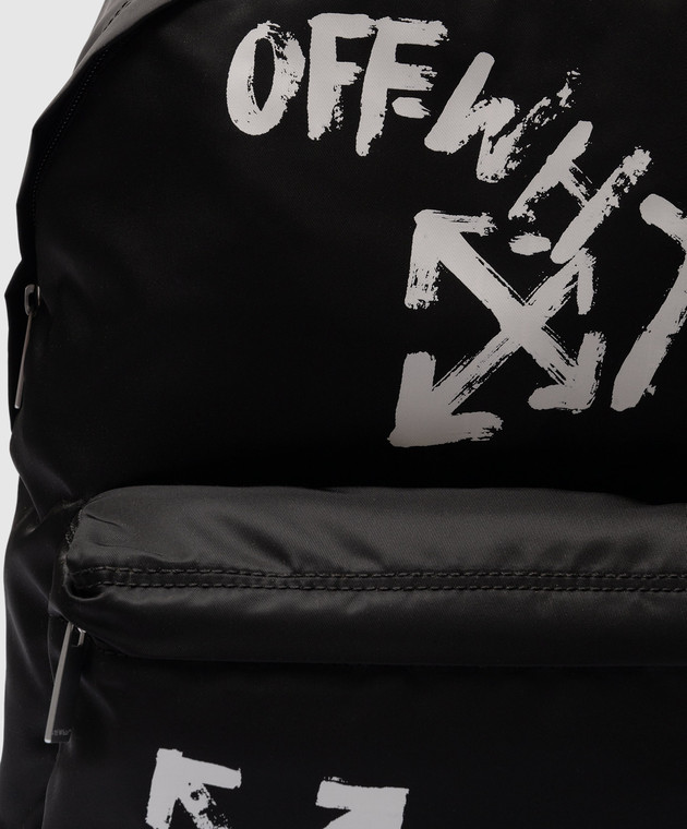 Off-White Черный рюкзак с принтом логотипа OBNB001F23FAB006 изображение 3