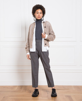 Brunello Cucinelli Коричневий кардиган з паєтками MGP557506P