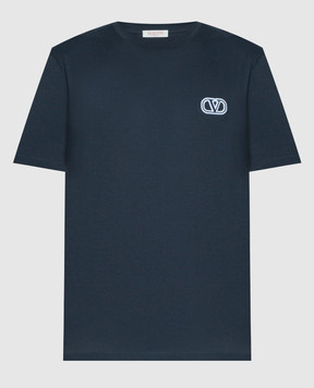 Valentino Синя футболка з нашивкою логотипа VLogo Signature 4V3MG10V9LJ