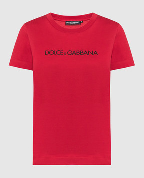 Dolce&Gabbana Красная футболка с принтом логотипа F8T00TG7H4P