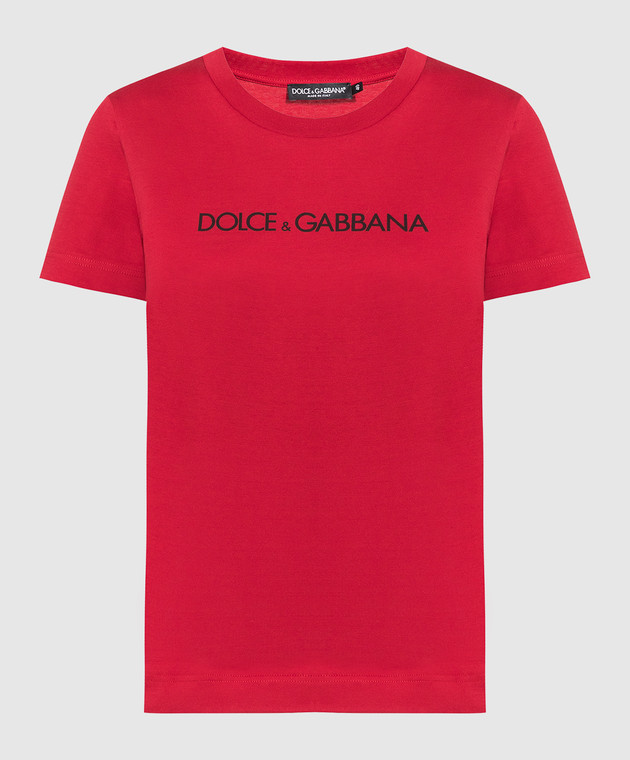 Dolce&Gabbana Червона футболка з принтом логотипу F8T00TG7H4P