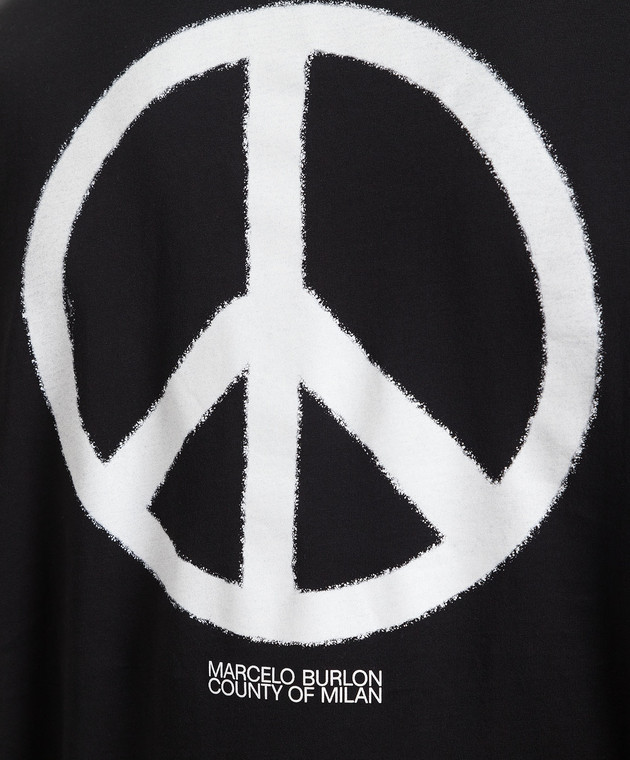 Marcelo Burlon Black T-shirt COUNTY PEACE OVER with a print CMAA054S23JER007 изображение 5