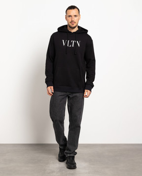 Valentino Черное худи с принтом логотипа VLTN VV3MF14F3TV