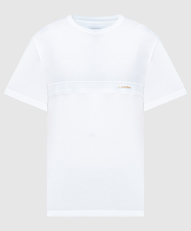 Stefano Ricci White t-shirt with metallic logo MNH3402670803