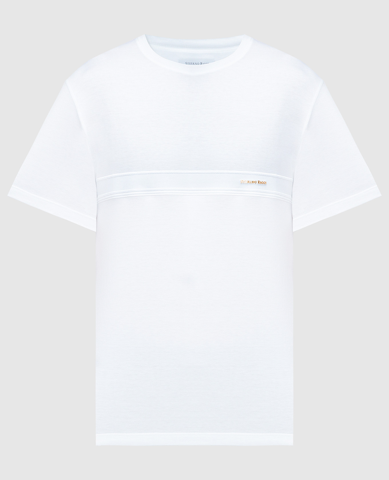 White t-shirt with metallic logo