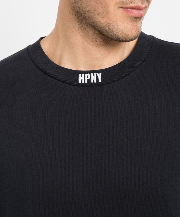 Heron Preston Black t-shirt with contrasting HPNY logo embroidery HMAA034C99JER002 изображение 5