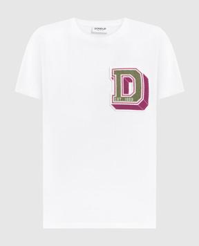 Dondup Біла футболка з нашивкою логотипу S746JF0271DFS9