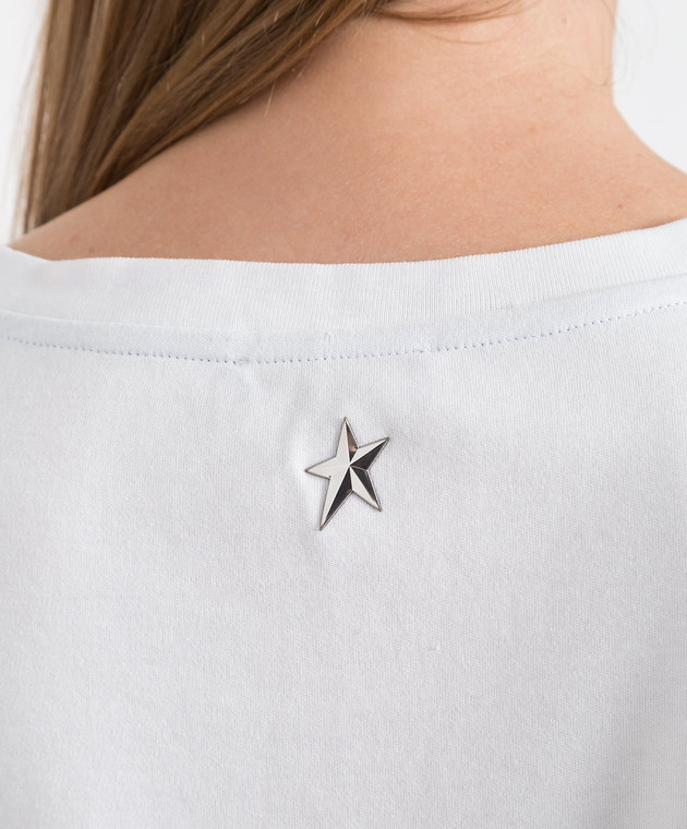 Thierry Mugler Белая футболка с фактурным контрастным логотипом 22S3TS0054681 изображение 5