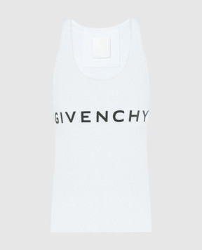 Givenchy Білий топ з принтом логотипа BW70AZ3YAC