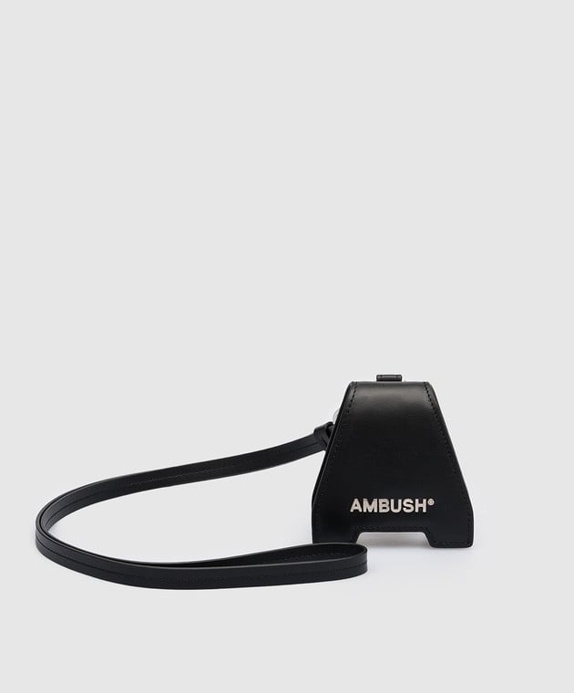 AMBUSH Black leather case for Airpods with logo BMNJ002S23LEA001