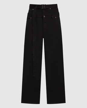 Off-White Черные джинсы с двойной конструкцией OMCE035S23FAB001