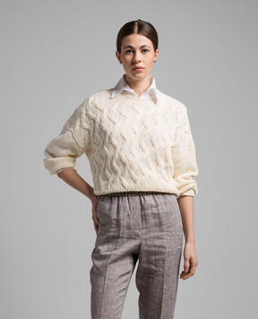 Peserico Бежевый джемпер с пайетками S99152F0309110