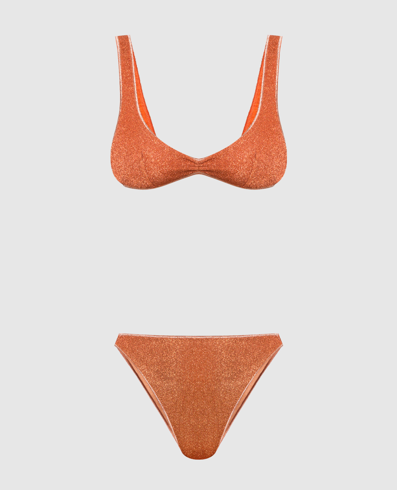 Orange swimsuit HS22 Lumiere Bra 80s Bottom with lurex