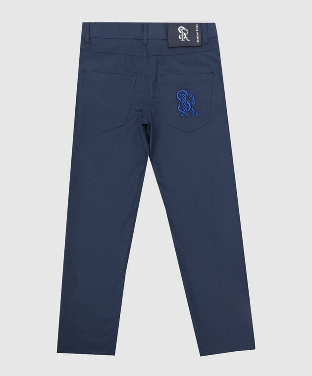 Stefano Ricci Дитячі сині штани із вишивкою монограми YAT9200010CT001D зображення 2