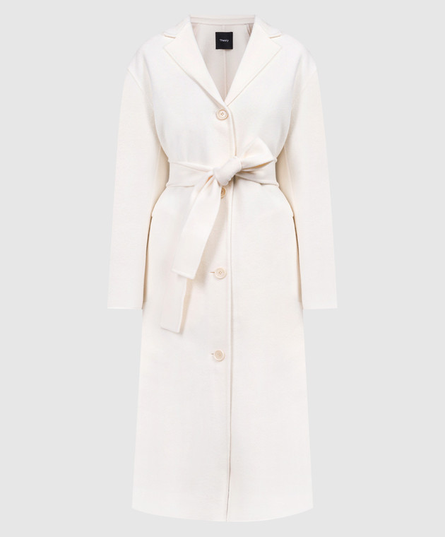Theory White wool and cashmere coat N0801410