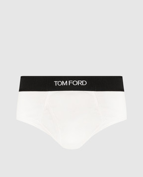 Tom Ford Белые трусы слепые с логотипом. T4LC11040