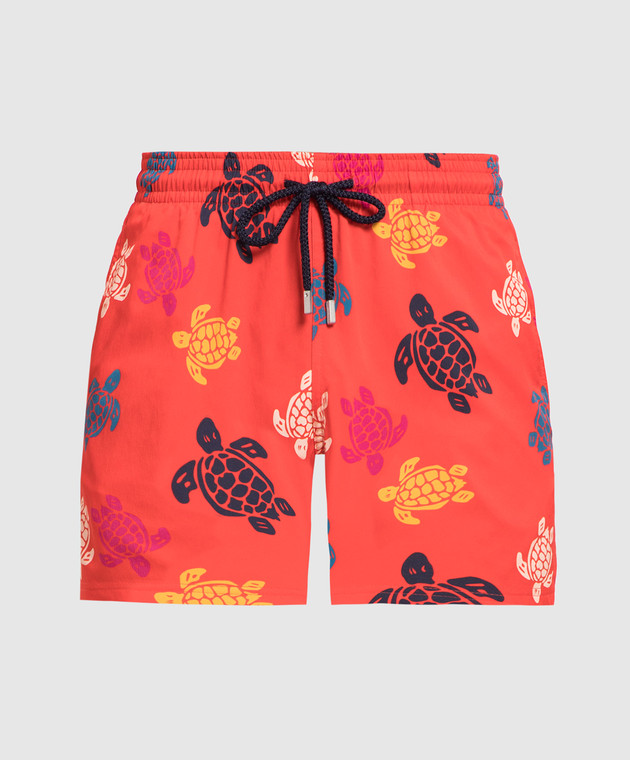 Vilebrequin Moorise Red Print Swim Shorts MSOH3F36
