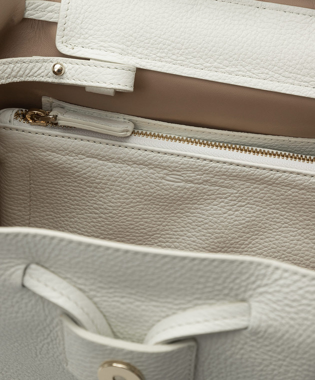 Santoni Белый кожаный рюкзак DFBBA1828SFHAD1 изображение 4