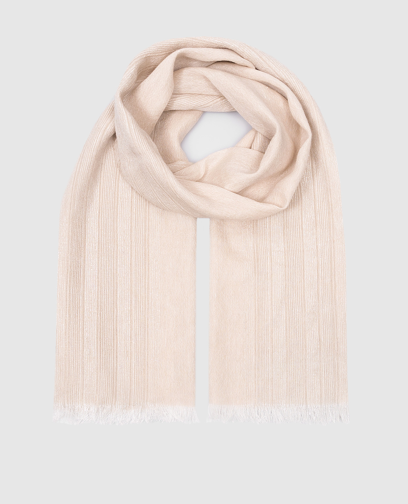 Beige scarf with linen and cashmere