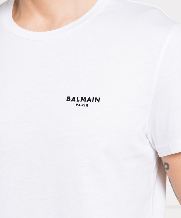 Camiseta Negra Balmain Paris Chest Logo