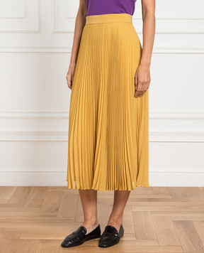 Max Mara Жовта спідниця-плісе з люрексом MILENA