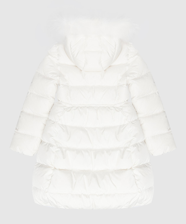 Il Gufo Детский белый пуховик с мехом енота A21GP277N003116 изображение 2