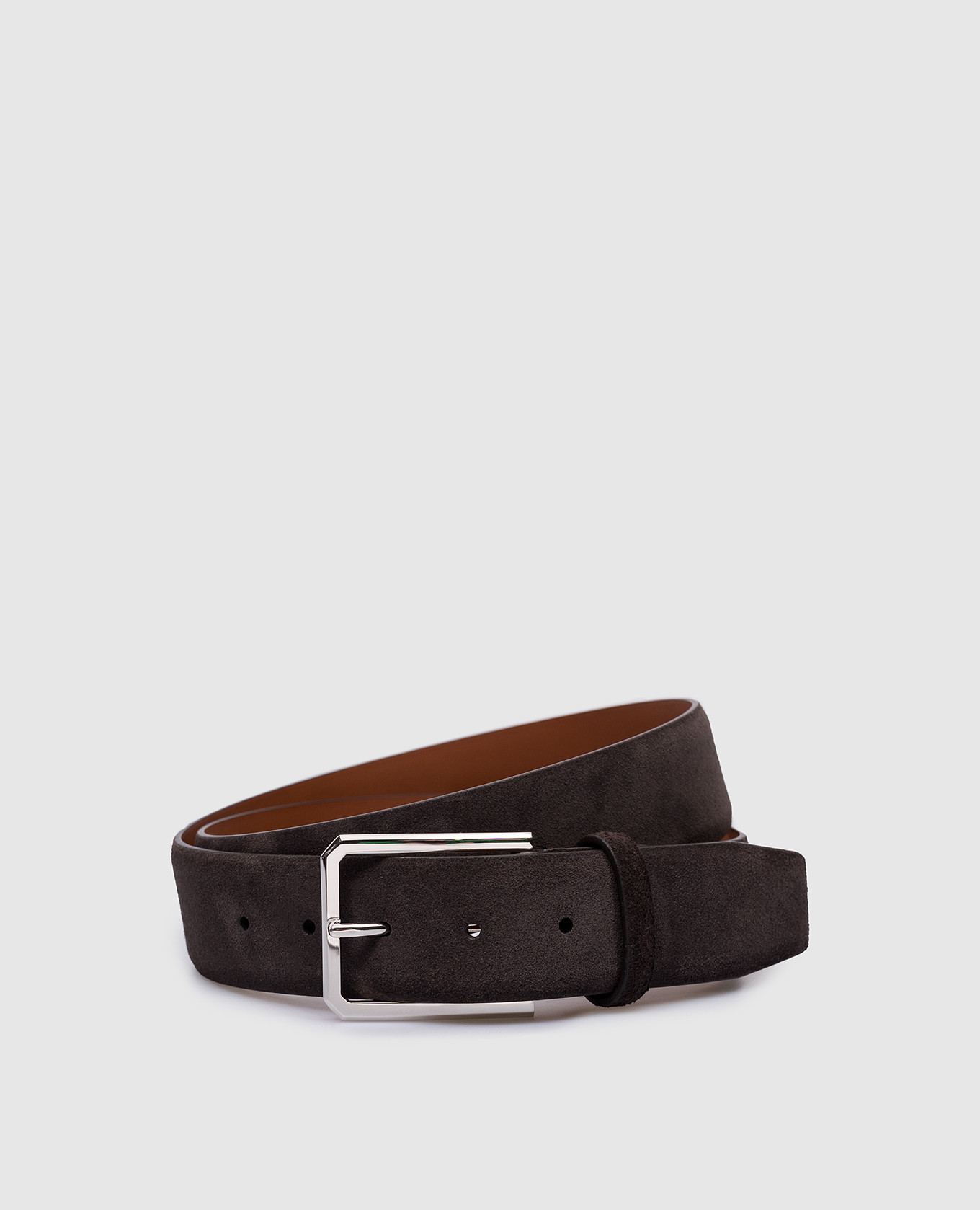 Brown leather strap with embossed logo