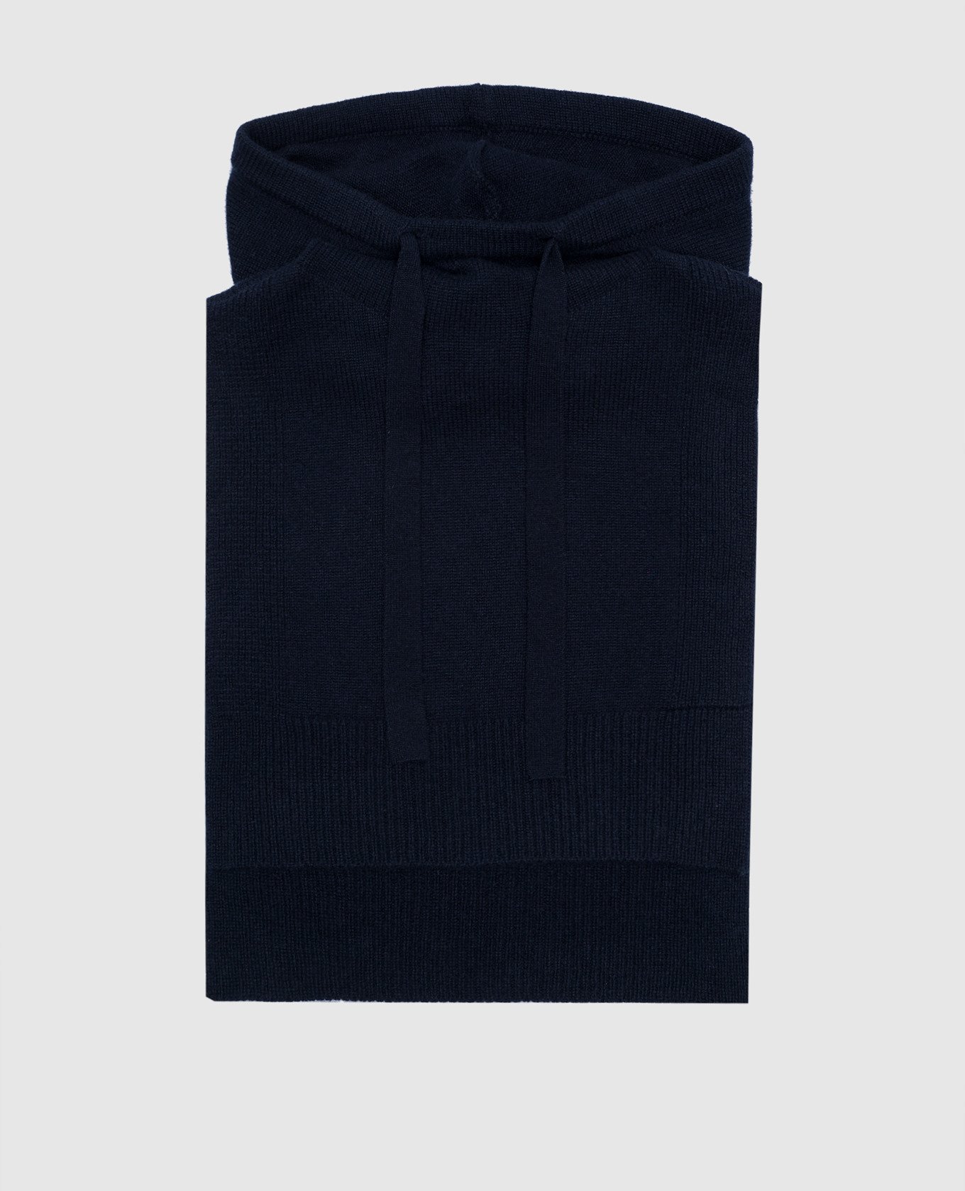 Blue hood with cashmere bib
