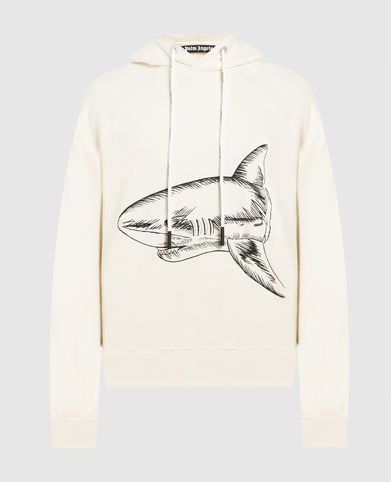 

Бежевое худи с вышивкой BROKEN SHARK, Бежевый, Худи