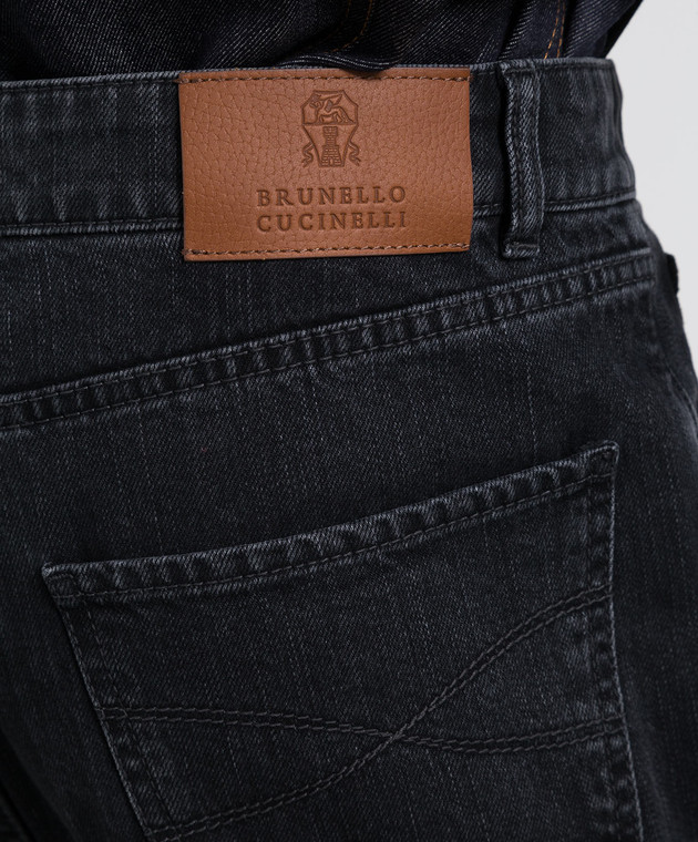 Brunello Cucinelli Темно-серые джинсы с патчем логотипа ME245X1290 изображение 5