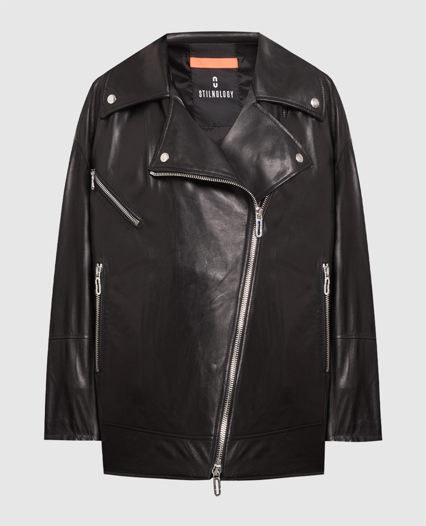 Черная кожаная косуха Giusy