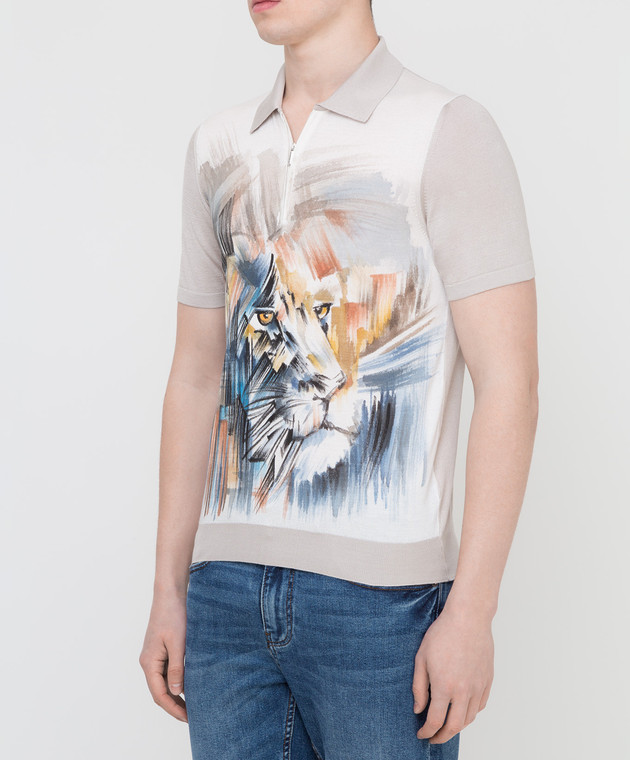 Bertolo Cashmere Серое поло из шелка 901987 изображение 3