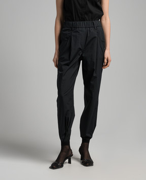 Brunello Cucinelli Черные брюки с цепочкой мониль с эколатуни M0H93P7894