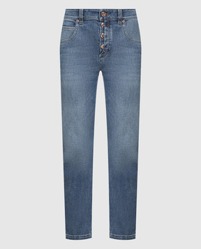 Brunello Cucinelli Сині джинси з ланцюжком моніль MH186P5755
