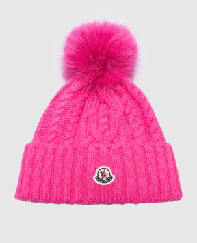 Moncler Рожева шапка з вовни і кашеміру з помпоном 3B00085M1127
